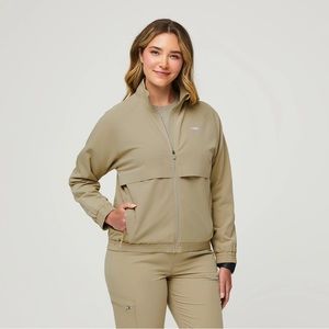 Figs scrub jacket coat tan khaki sandstone